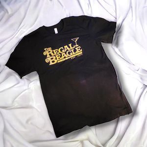 The Regal Beagle,Black T-Shirt, Large, Black With Front Graphic Print